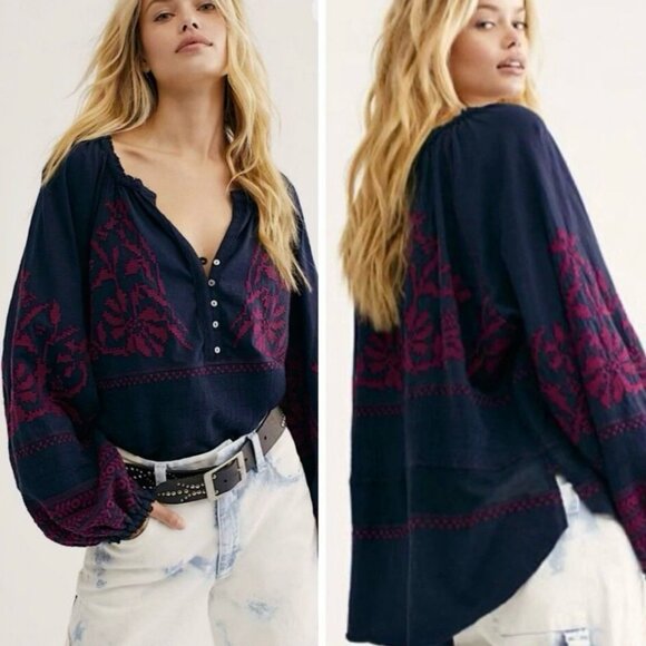 Free People Persuasion Embroidered Top - Picture 4 of 8